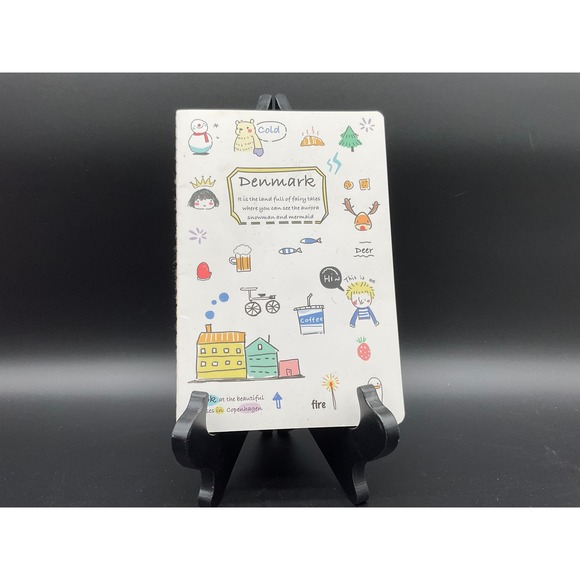 Denmark Travel Notebook Journal – Cute Kawaii Sketchbook Fairy Tale Theme Gift - Picture 1 of 7